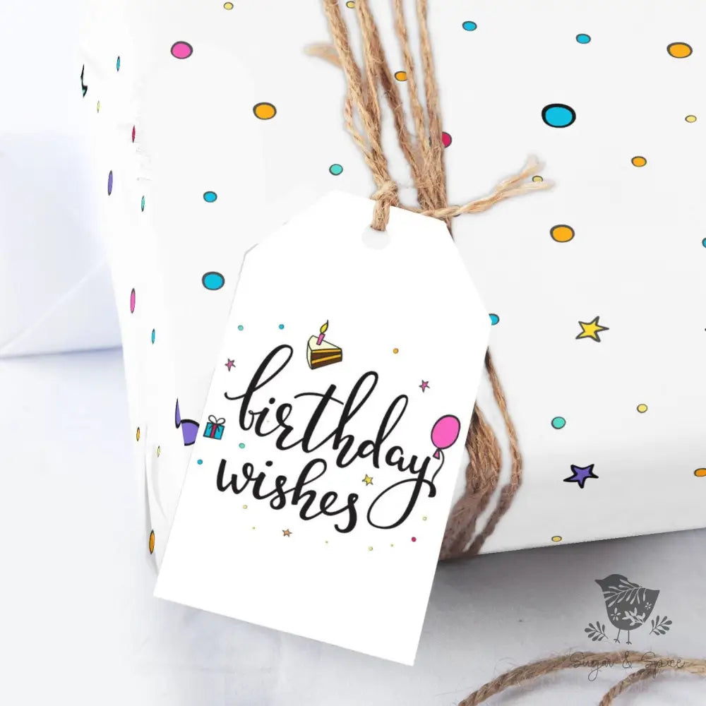 Best Wishes Birthday Gift Tag - Premium Craft Supplies & Tools > Party & Gifting > Labels, Stickers & Tags > Tags from Sugar and Spice Invitations - Just $24! Shop now at Sugar and Spice Paper