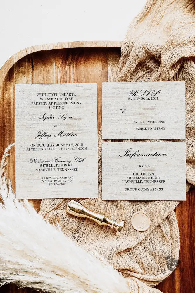 Birch Woodland Wedding Invitation Suite - Premium  from Sugar and Spice Invitations - Just $2.15! Shop now at Sugar and Spice Paper