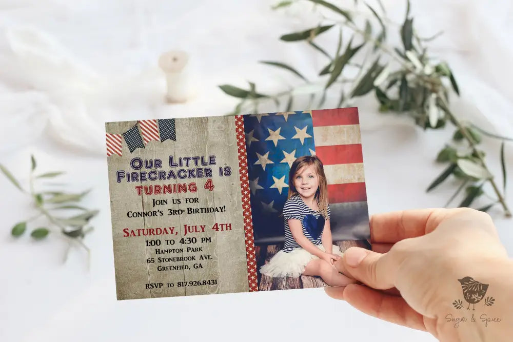 Birthday Fourth of July Invitation - Premium Paper & Party Supplies > Paper > Invitations & Announcements > Invitations from Sugar and Spice Invitations - Just $2.10! Shop now at Sugar and Spice Paper