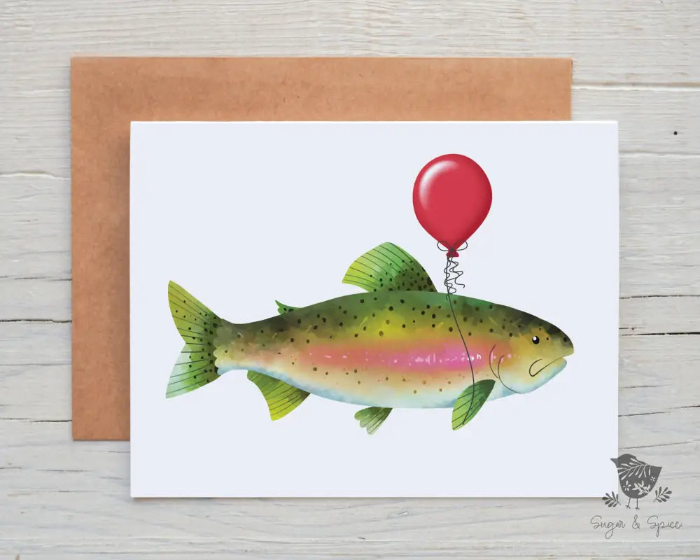 Birthday Trout Greeting Card - Premium  from Sugar and Spice Invitations - Just $5! Shop now at Sugar and Spice Paper
