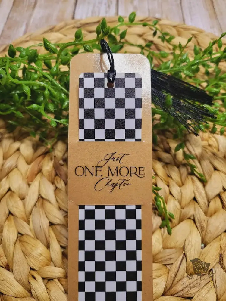 Black and White Checker Pattern Acrylic Bookmark - Premium Engraved Gifts from Sugar and Spice - Just $4.87! Shop now at Sugar and Spice Paper