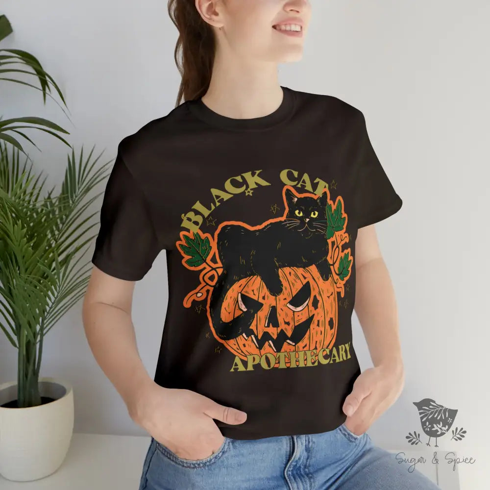 Black Cat Apothecary T-Shirt Brown / 3Xl