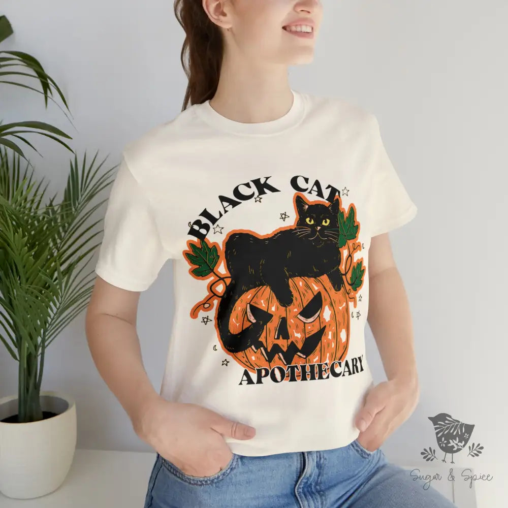 Black Cat Apothecary T-Shirt Natural / M