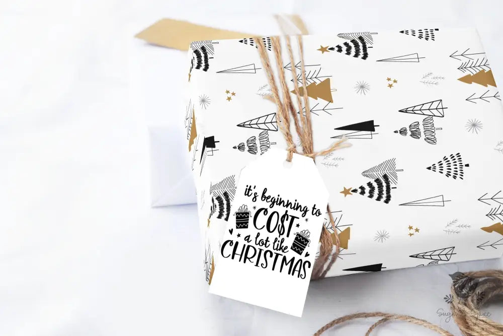 Black & Gold Trees Holiday Wrapping Paper Craft Supplies Tools > Party Gifting Packaging