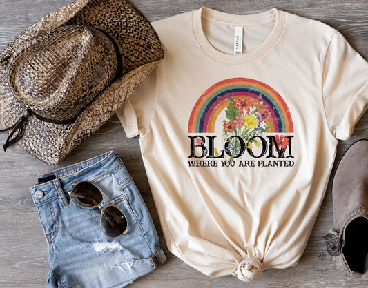 Bloom Where You Are Planted Rainbow T-Shirt