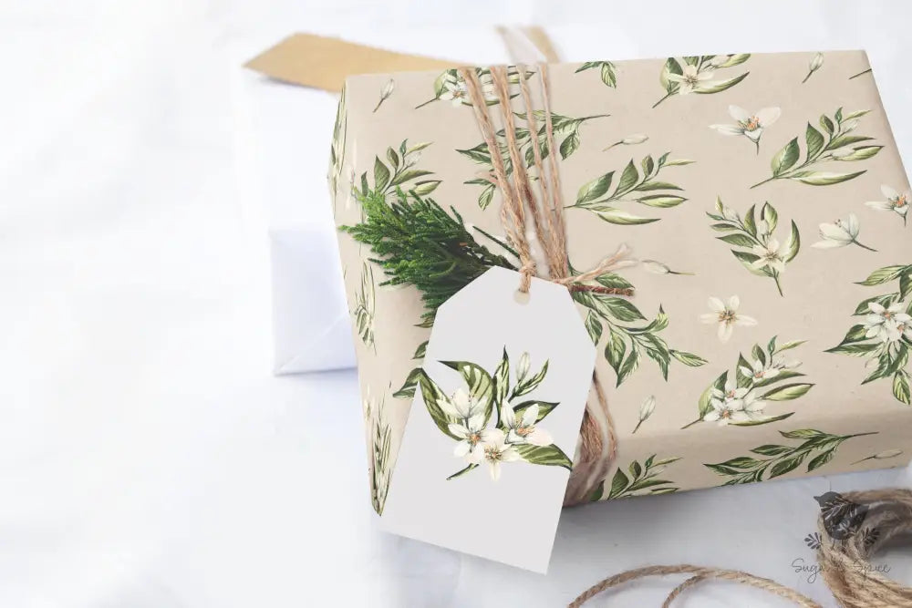 Blooming Spring Kraft Bridal Wrapping Paper - Premium  from Sugar and Spice Invitations - Just $26.10! Shop now at Sugar and Spice Paper