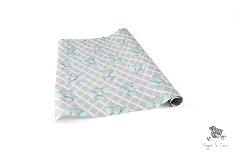 Blue Elephant Wrapping Paper Craft Supplies & Tools > Party Gifting Packaging