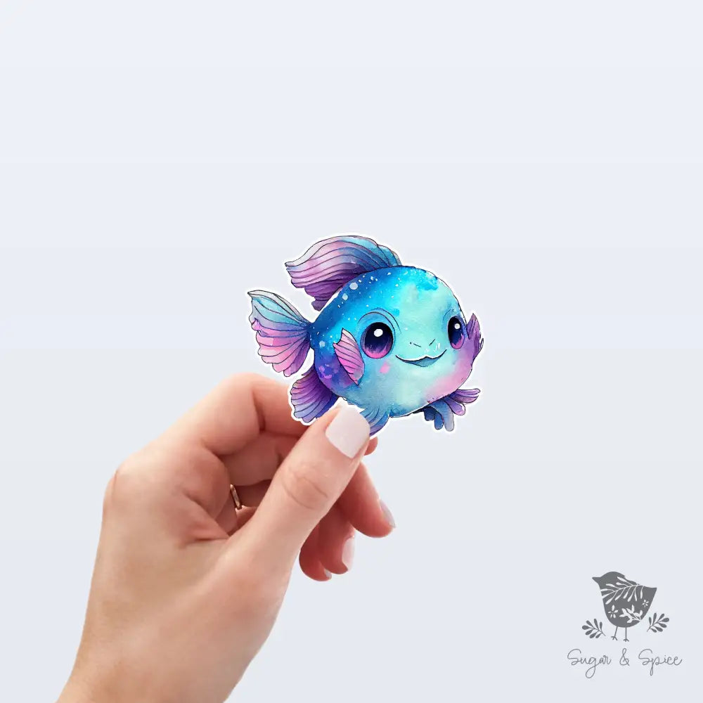 Blue Fantasy Fish Waterproof Stickers - Premium  from Sugar and Spice Invitations - Just $3! Shop now at Sugar and Spice Paper