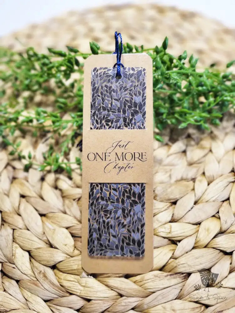 Blue & Grey Leaf Pattern Acrylic Bookmark Engraved Gifts