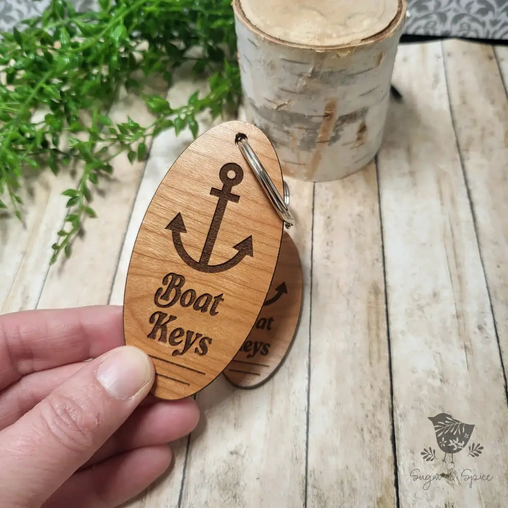 Boat Keys Wood KeyChain - Premium  from Sugar and Spice Paper & Gift - Just $12! Shop now at Sugar and Spice Paper
