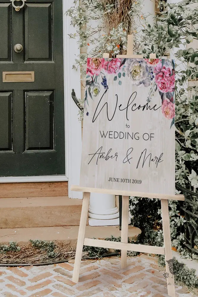 Boho Floral Rustic Welcome Sign - Premium  from Sugar and Spice Invitations - Just $35! Shop now at Sugar and Spice Paper