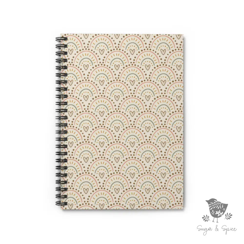 Boho Heart Spiral Notebook - Ruled Line - Premium Paper products from Printify - Just $14! Shop now at Sugar and Spice Paper