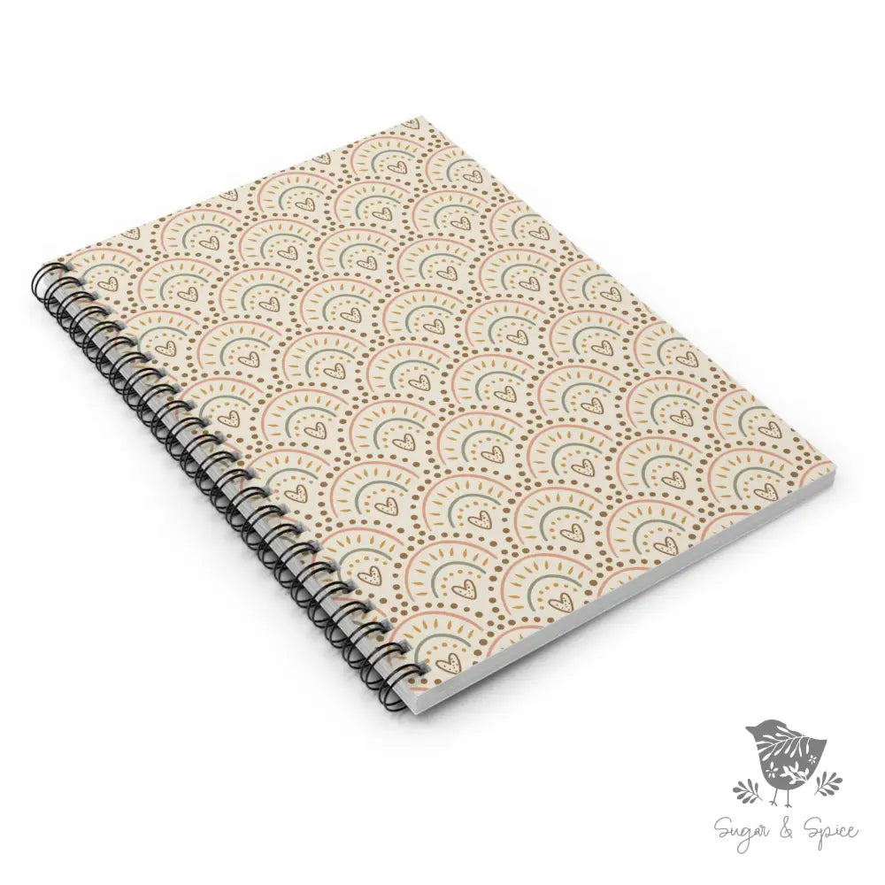 Boho Heart Spiral Notebook - Ruled Line - Premium Paper products from Printify - Just $14! Shop now at Sugar and Spice Paper