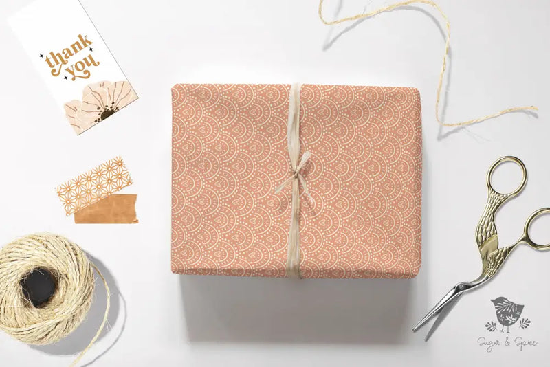 Boho Pink Hearts Wrapping Paper - Premium Craft Supplies & Tools > Party & Gifting > Packaging & Wrapping from Sugar and Spice Invitations - Just $26.10! Shop now at Sugar and Spice Paper