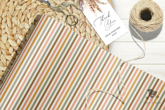 Boho Stripe Wrapping Paper - Premium Craft Supplies & Tools > Party & Gifting > Packaging & Wrapping from Sugar and Spice Invitations - Just $26.10! Shop now at Sugar and Spice Paper