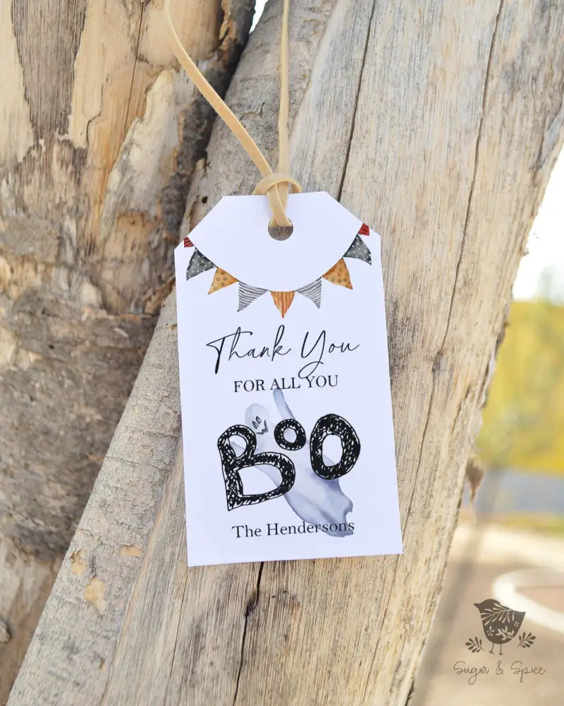 Boo Thank You Halloween Gift Tag - Premium Craft Supplies & Tools > Party & Gifting > Labels, Stickers & Tags > Tags from Sugar and Spice Invitations - Just $24! Shop now at Sugar and Spice Paper