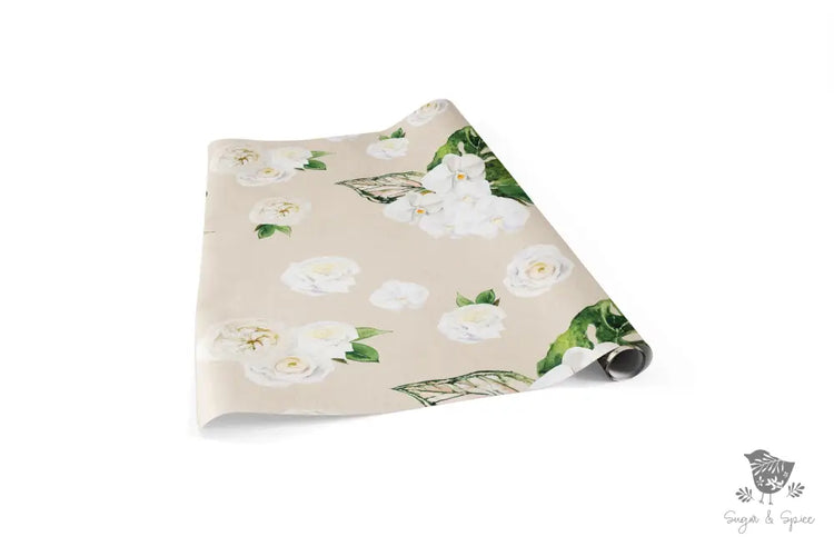 Botanical White Floral Wrapping Paper - Premium Craft Supplies & Tools > Party & Gifting > Packaging & Wrapping from Sugar and Spice Invitations - Just $26.10! Shop now at Sugar and Spice Paper