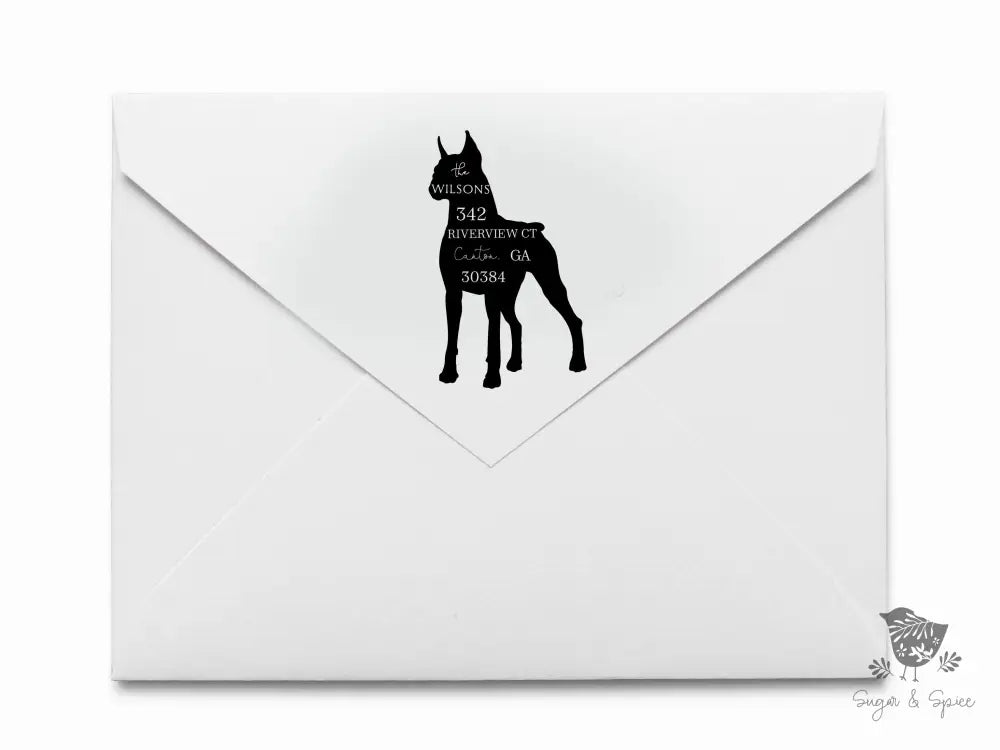Boxer Dog Return Address Stamp - Premium Craft Supplies & Tools > Stamps & Seals > Stamps from Sugar and Spice Invitations - Just $38! Shop now at Sugar and Spice Paper