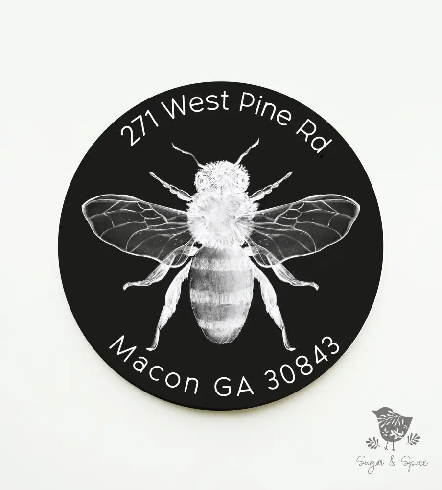 Bumble Bee Return Address Sticker - Premium  from Sugar and Spice Invitations - Just $9.95! Shop now at Sugar and Spice Paper