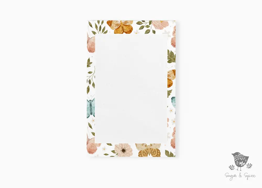 Butterfly Floral Notepad - Premium Paper & Party Supplies > Paper > Stationery > Notepads from Sugar and Spice Invitations - Just $14! Shop now at Sugar and Spice Paper