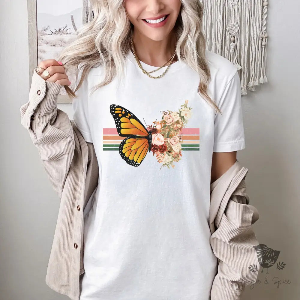 Butterfly Floral Rainbow T-Shirt