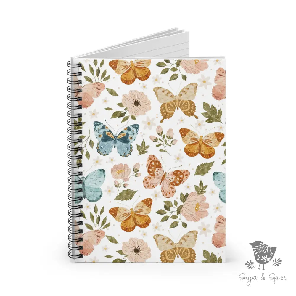 Butterfly Flower Spiral Notebook - Ruled Line - Premium Paper products from Printify - Just $14! Shop now at Sugar and Spice Paper