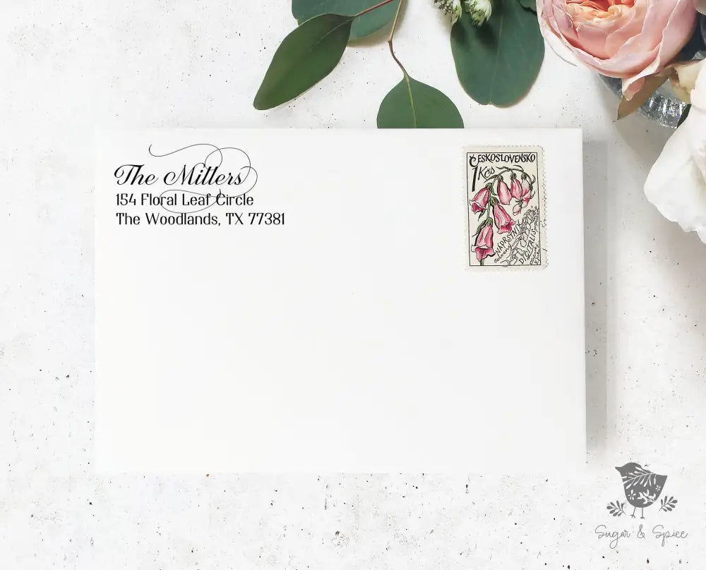 Calligraphy Family Personalized Address Stamp - Premium Craft Supplies & Tools > Stamps & Seals > Stamps from Sugar and Spice Invitations - Just $38! Shop now at Sugar and Spice Paper