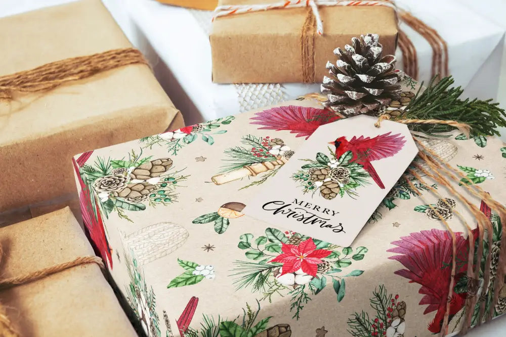 Cardinal Bird Wrapping Paper - Premium Craft Supplies & Tools > Party & Gifting > Packaging & Wrapping from Sugar and Spice Invitations - Just $26.10! Shop now at Sugar and Spice Paper