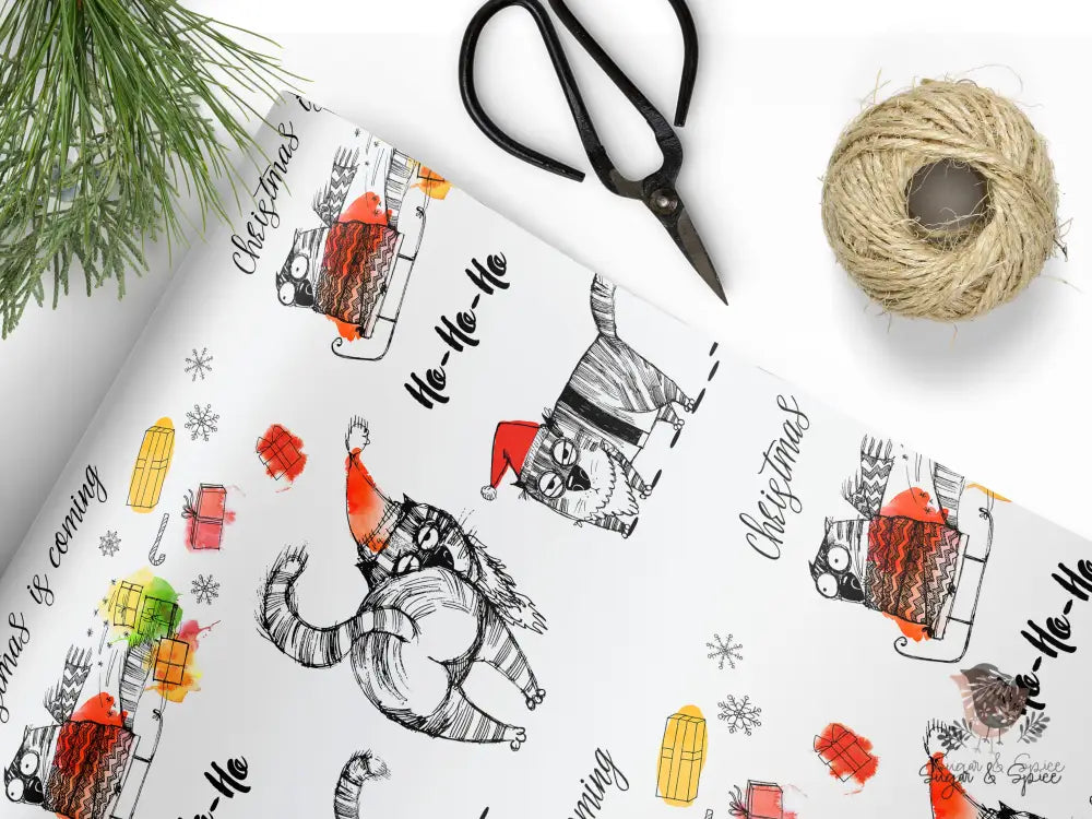 Cat Butt Christamas Wrapping Paper - Premium Craft Supplies & Tools > Party & Gifting > Packaging & Wrapping from Sugar and Spice Invitations - Just $26.10! Shop now at Sugar and Spice Paper