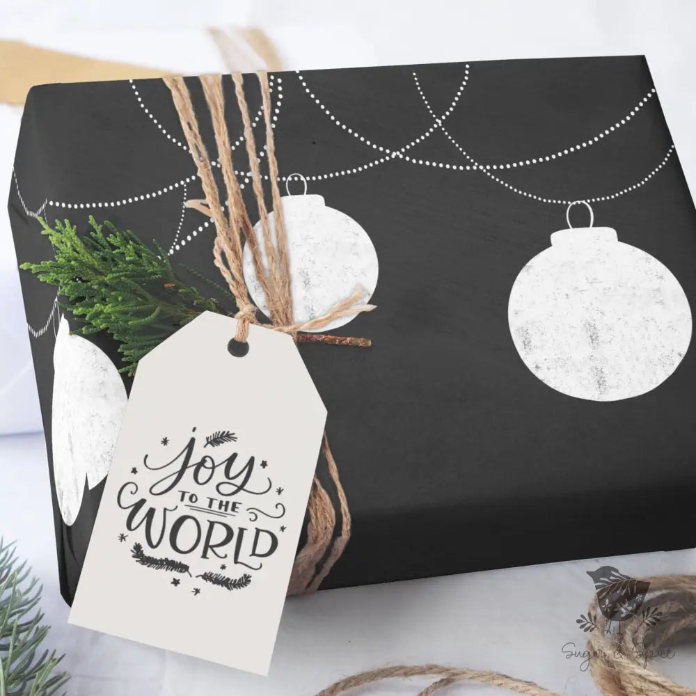 Chalkboard Christmas Blub Wrapping Paper - Premium Craft Supplies & Tools > Party & Gifting > Packaging & Wrapping from Sugar and Spice Invitations - Just $26.10! Shop now at Sugar and Spice Paper