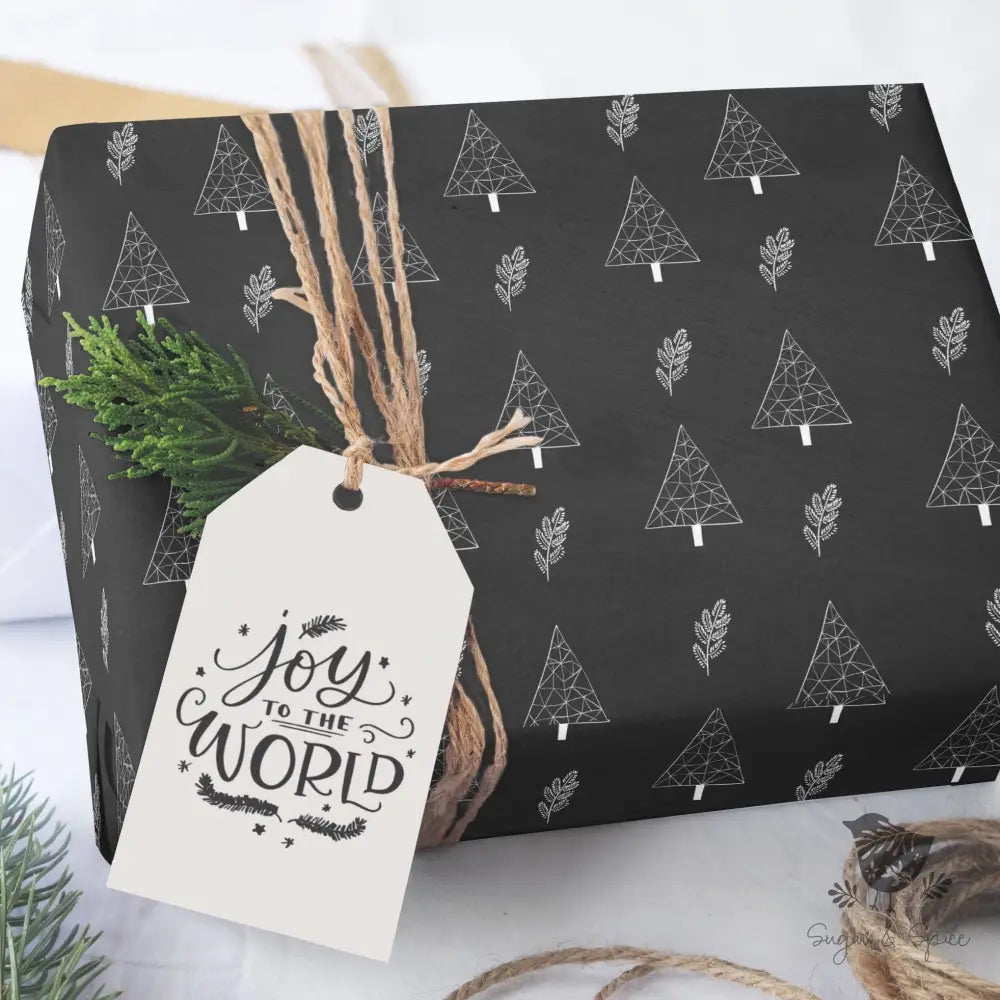 Chalkboard Holiday Trees Wrapping Paper - Premium Craft Supplies & Tools > Party & Gifting > Packaging & Wrapping from Sugar and Spice Invitations - Just $26.10! Shop now at Sugar and Spice Paper