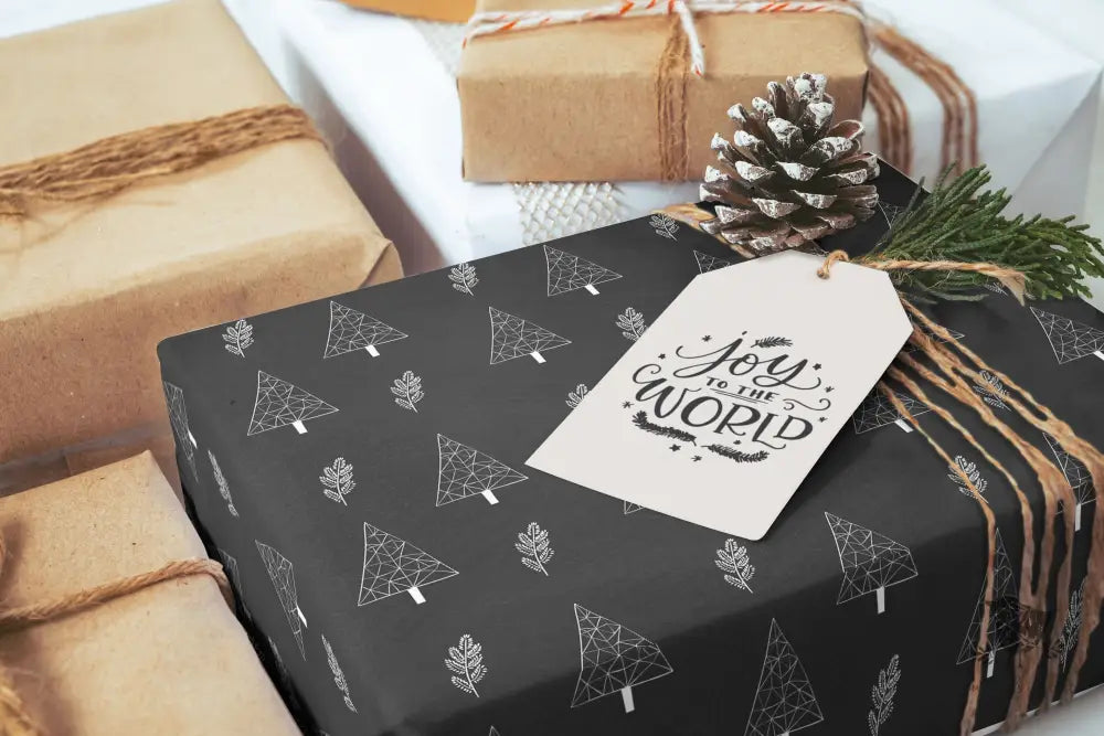 Chalkboard Holiday Trees Wrapping Paper - Premium Craft Supplies & Tools > Party & Gifting > Packaging & Wrapping from Sugar and Spice Invitations - Just $26.10! Shop now at Sugar and Spice Paper