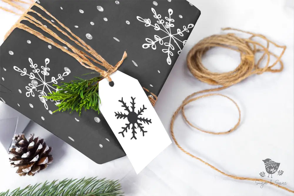 Chalkboard Snowflakes Wrapping Paper - Premium Craft Supplies & Tools > Party & Gifting > Packaging & Wrapping from Sugar and Spice Invitations - Just $26.10! Shop now at Sugar and Spice Paper