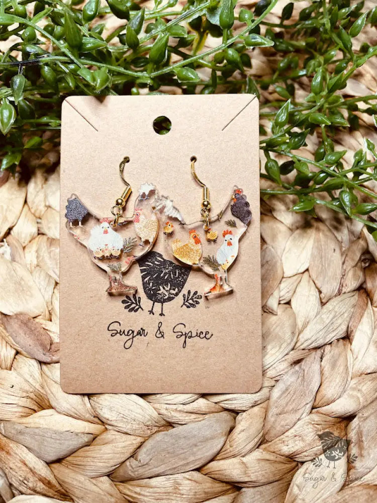 Chicken Shape Acrylic Earrings - Premium  from Sugar and Spice Invitations - Just $11.25! Shop now at Sugar and Spice Paper