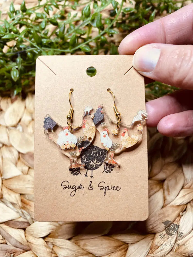 Chicken Shape Acrylic Earrings - Premium  from Sugar and Spice Invitations - Just $11.25! Shop now at Sugar and Spice Paper