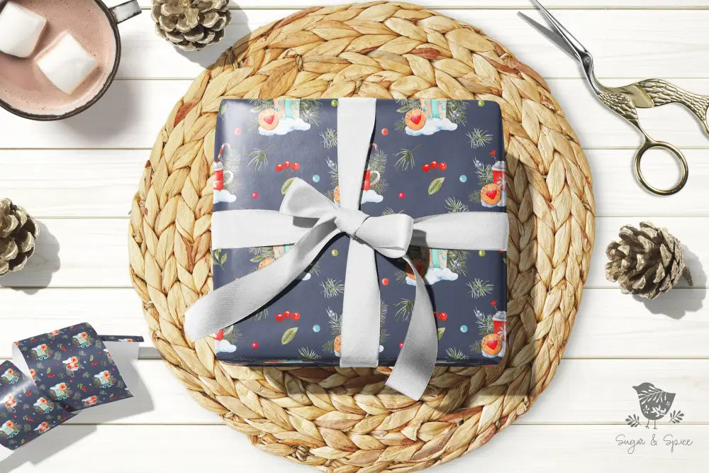 Christmas Hot Coco and Gifts Wrapping Paper - Premium Craft Supplies & Tools > Party & Gifting > Packaging & Wrapping from Sugar and Spice Invitations - Just $26.10! Shop now at Sugar and Spice Paper