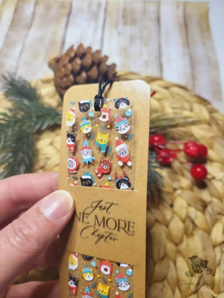 Christmas Kitty Acrylic Bookmark Engraved Gifts