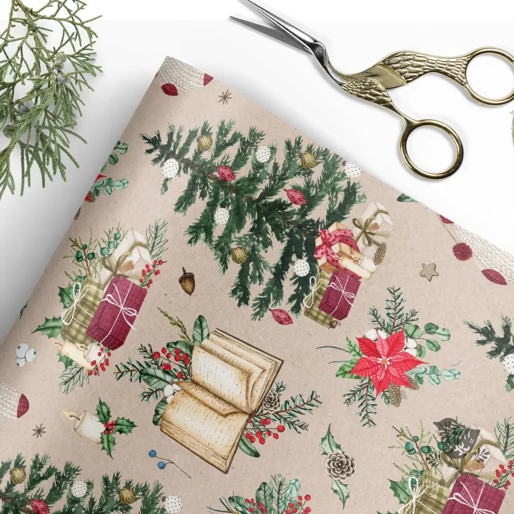 Christmas Tree and Gifts Wrapping Paper - Premium Craft Supplies & Tools > Party & Gifting > Packaging & Wrapping from Sugar and Spice Invitations - Just $26.10! Shop now at Sugar and Spice Paper