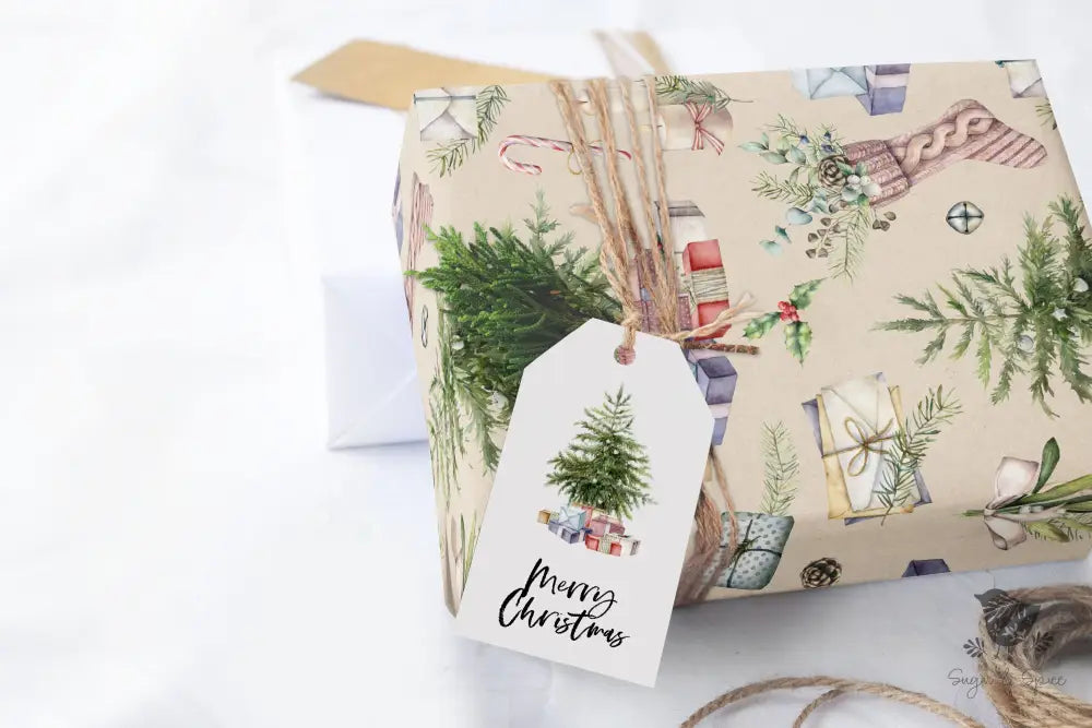Christmas Tree and Stocking Wrapping Paper - Premium Craft Supplies & Tools > Party & Gifting > Packaging & Wrapping from Sugar and Spice Invitations - Just $26.10! Shop now at Sugar and Spice Paper