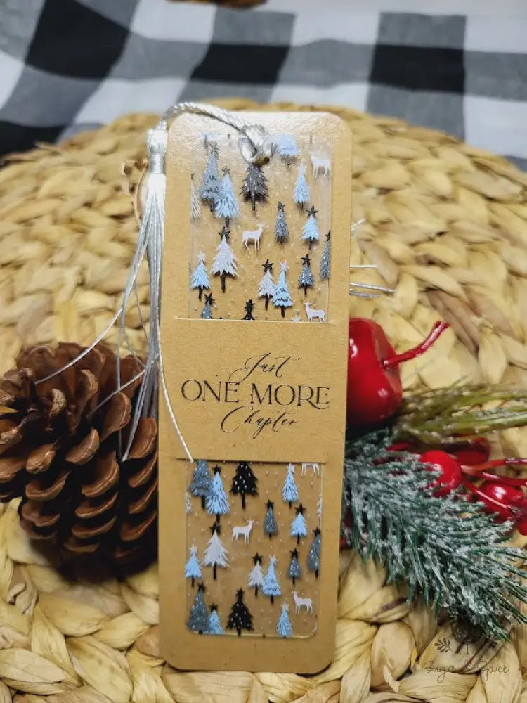 Christmas Tree & Deer Woodland Acrylic Bookmark - Premium Engraved Gifts from Sugar and Spice - Just $4.87! Shop now at Sugar and Spice Paper