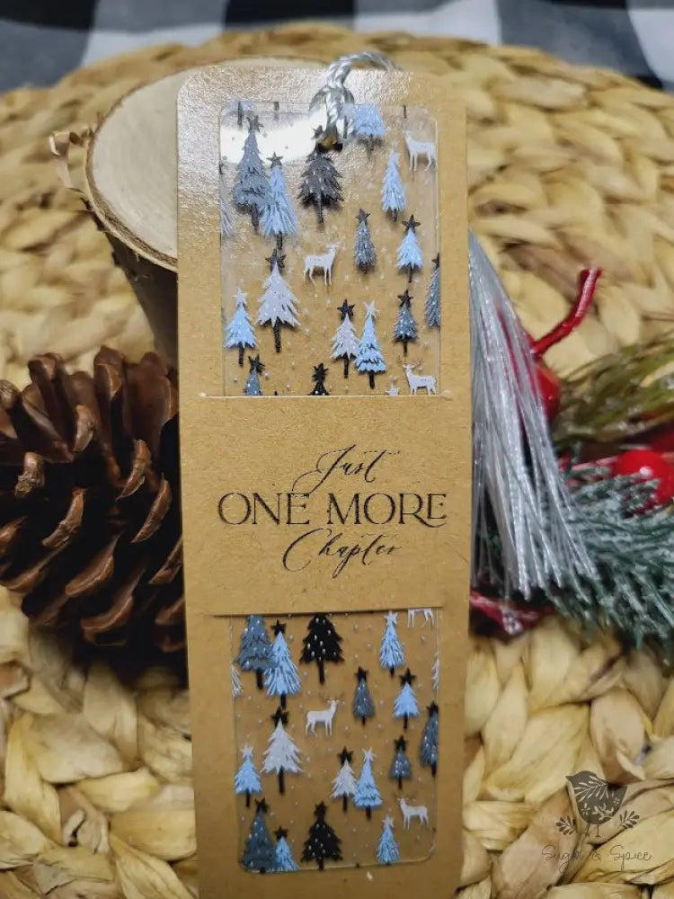 Christmas Tree & Deer Woodland Acrylic Bookmark - Premium Engraved Gifts from Sugar and Spice - Just $4.87! Shop now at Sugar and Spice Paper