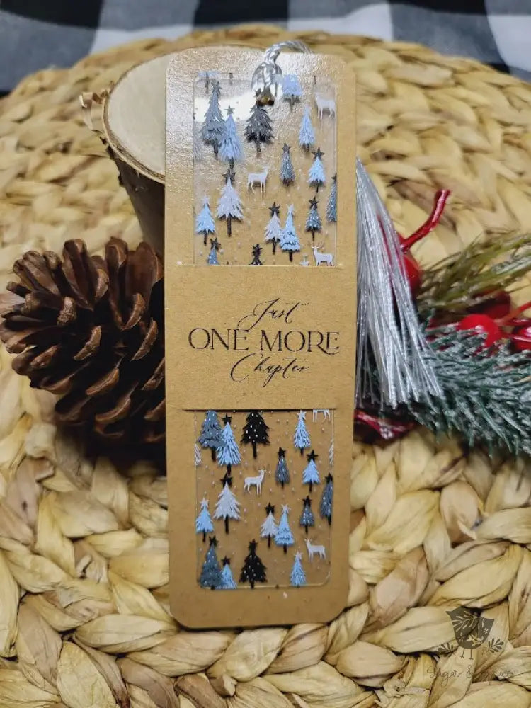 Christmas Tree & Deer Woodland Acrylic Bookmark - Premium Engraved Gifts from Sugar and Spice - Just $4.87! Shop now at Sugar and Spice Paper