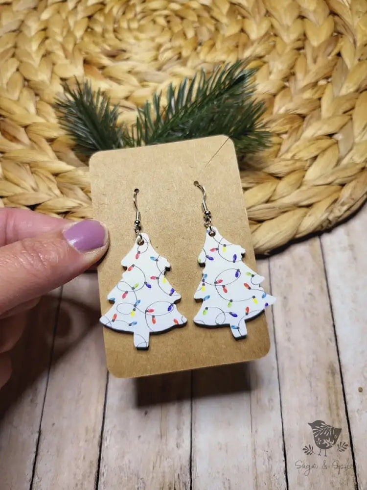 Christmas Tree with Lights Earrings - Premium  from Sugar and Spice Invitations - Just $11.25! Shop now at Sugar and Spice Paper