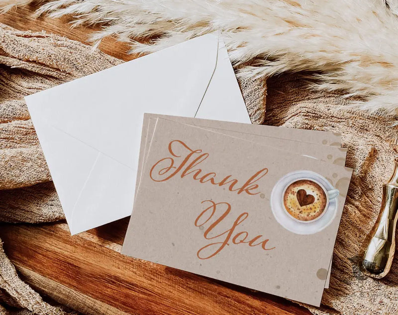 Coffee Thank You Card - Premium Paper & Party Supplies > Paper > Invitations & Announcements > Invitations from Sugar and Spice Invitations - Just $2.50! Shop now at Sugar and Spice Paper