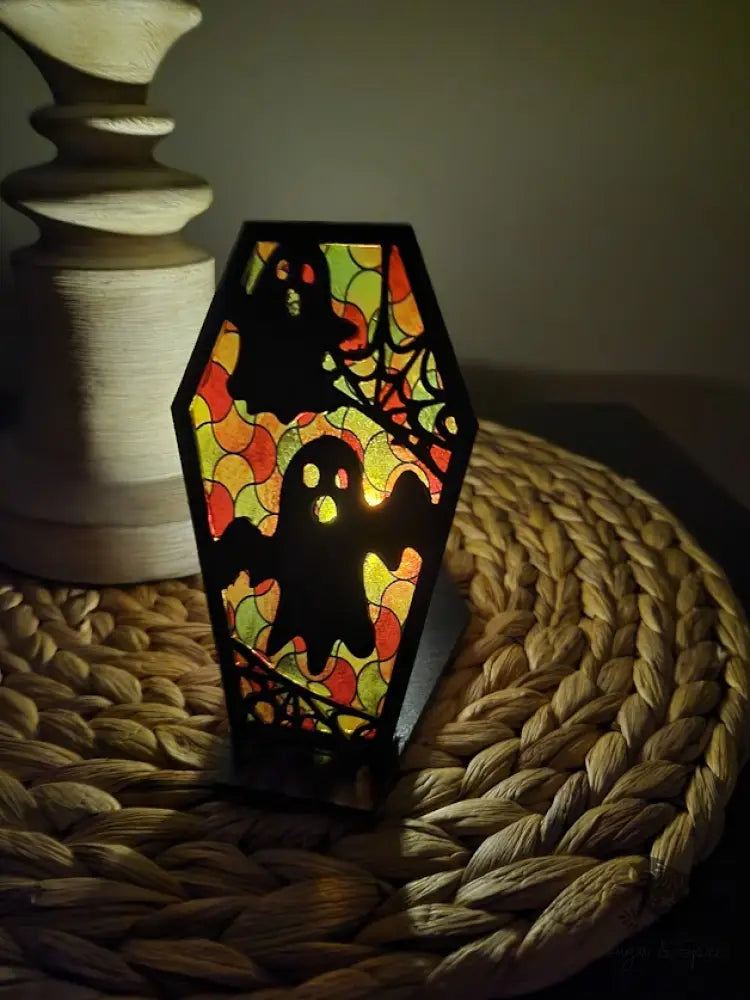 COFFIN HALLOWEEN Ghost Tea light - Premium  from Sugar and Spice - Just $15! Shop now at Sugar and Spice Paper