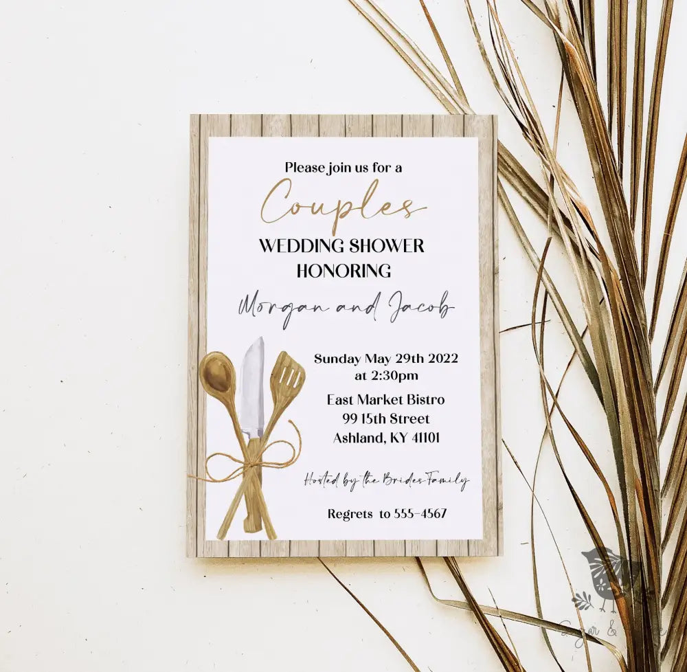 Couples Rustic Bridal Shower Invitation - Premium  from Sugar and Spice Invitations - Just $1.95! Shop now at Sugar and Spice Paper