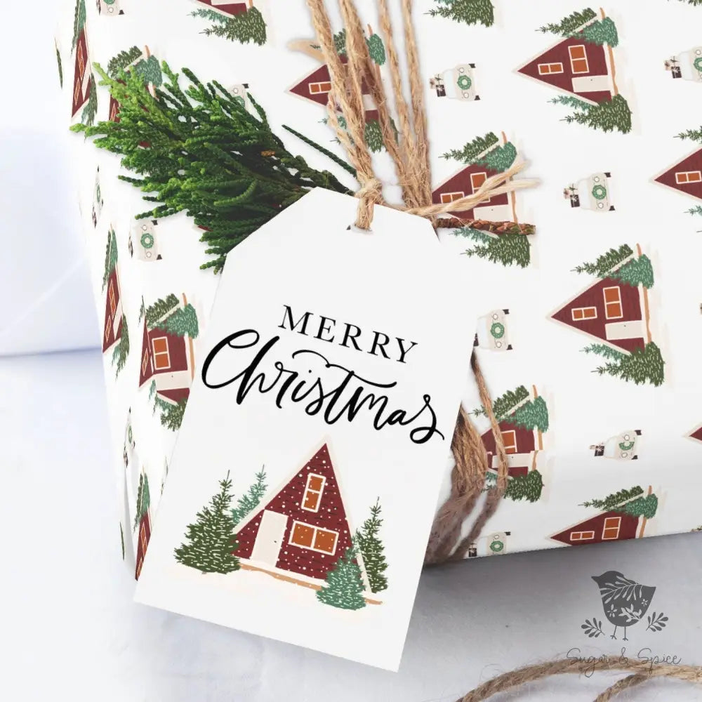 Cozy Home Christmas gift tag - Premium Craft Supplies & Tools > Party & Gifting > Labels, Stickers & Tags > Tags from Sugar and Spice Invitations - Just $26! Shop now at Sugar and Spice Paper