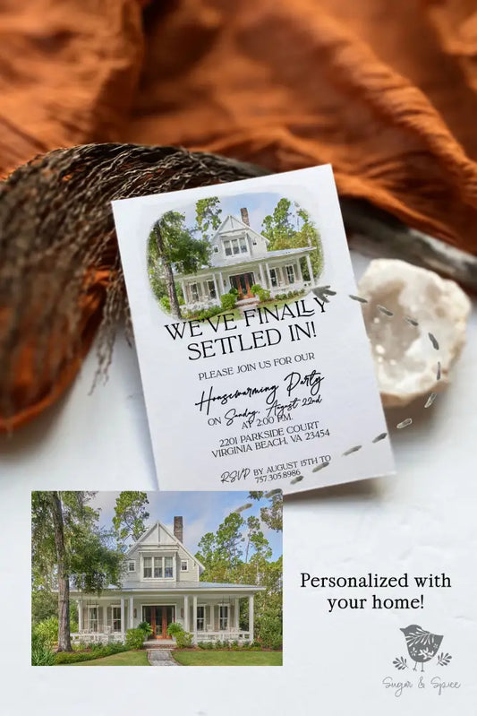 Custom House Portrait Housewarming Invitation - Premium Digital File from Sugar and Spice Invitations - Just $2.20! Shop now at Sugar and Spice Paper