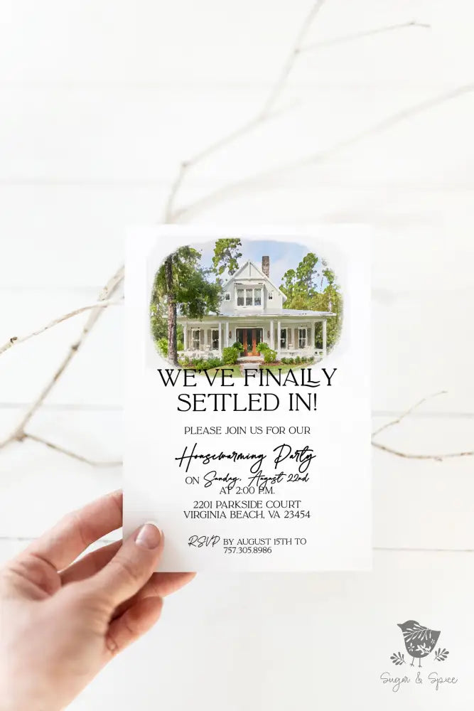 Custom House Portrait Housewarming Invitation - Premium Digital File from Sugar and Spice Invitations - Just $2.20! Shop now at Sugar and Spice Paper