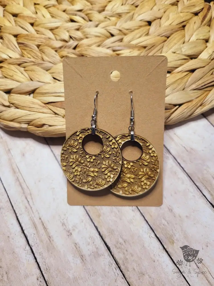 Damask Wood Handmade Earrings - Premium  from Sugar and Spice Invitations - Just $11.25! Shop now at Sugar and Spice Paper